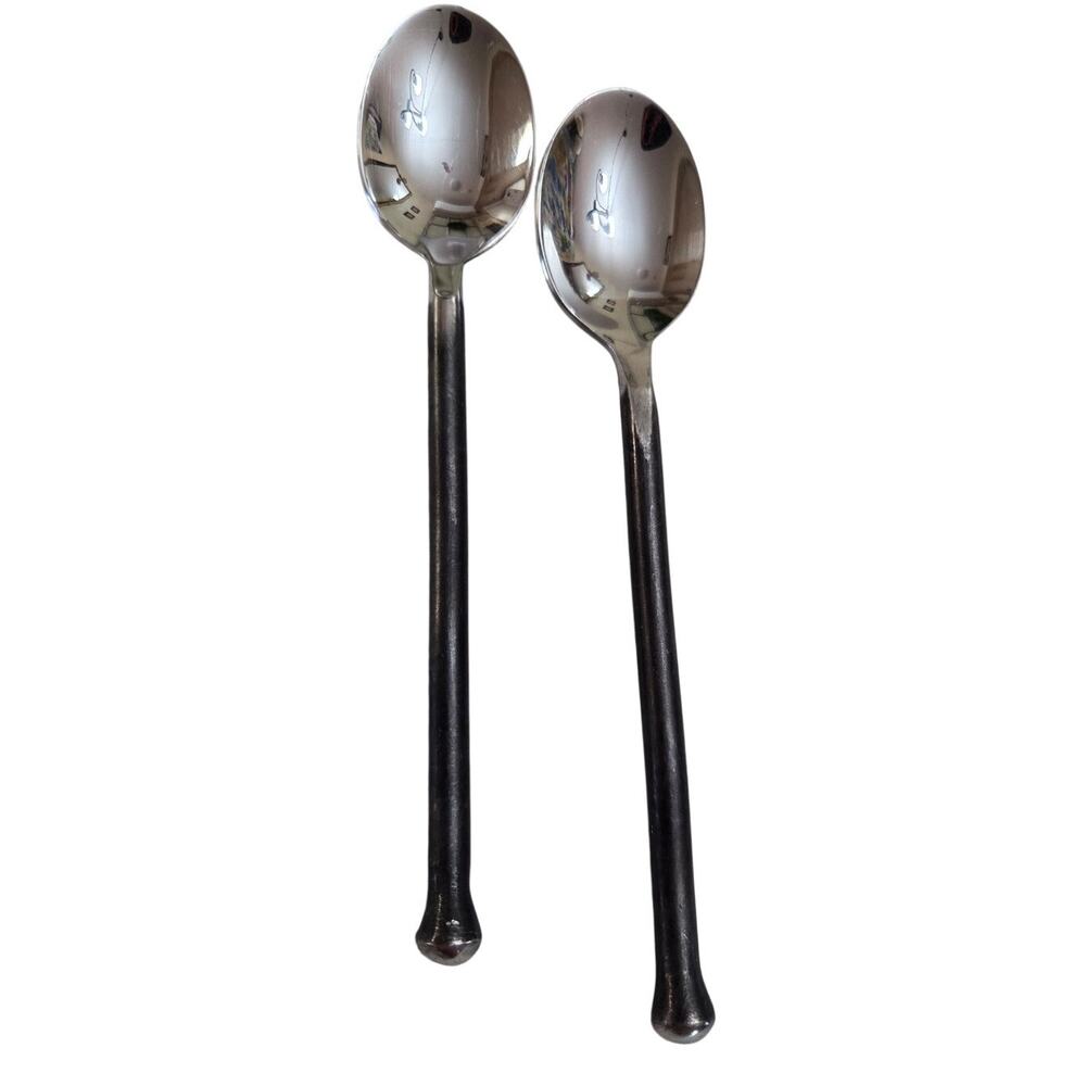 Set 2 Gourmet Settings Exotique Platinum 18/10 Stainless Dinner SPOONS